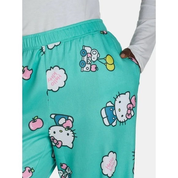 COPY - NWT Sanrio Hello Kitty women's soft knit lounge sleep Pants, Mint, XL, 2X - Picture 2 of 3